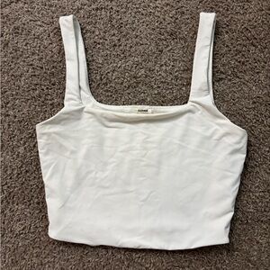 White Cropped Tank